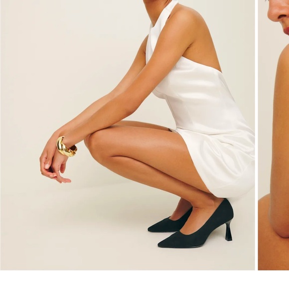 Reformation Anakin Satin Dress Ivory - Size 2 - Picture 5 of 8